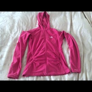 The North Face fleece jacket w/ hood & thumbholes!